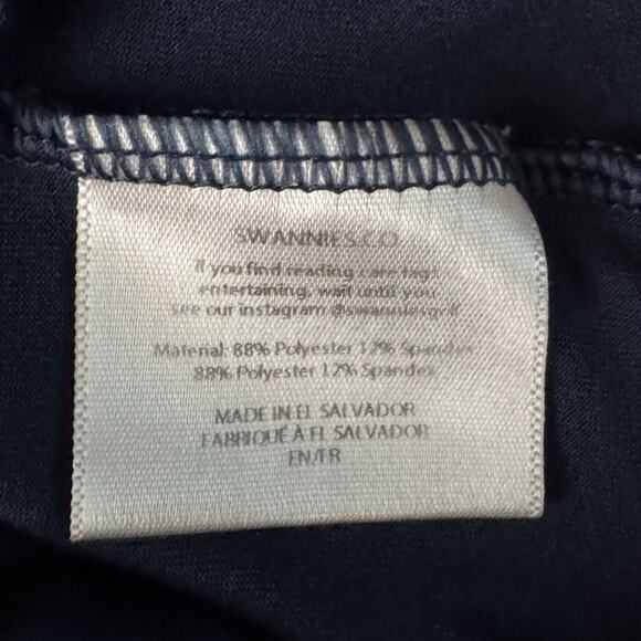 SWANNIES Pullover XL Leo Floral Contrast Quarter Zip Golf Navy Stand Collar - Picture 13 of 15